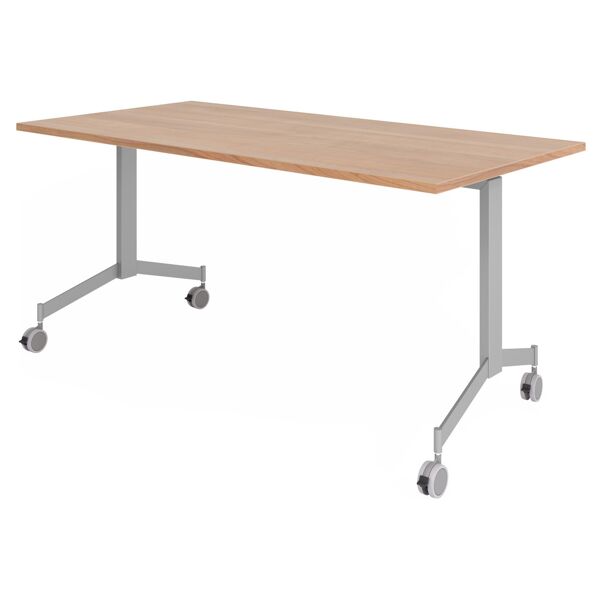 hjh office pro kala 16   tavolo pieghevole mobile   160 cm   argento - tavolo della conferenza noce