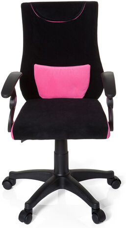 hjh OFFICE KIDDY PRO AL - Sedia girevole per bambini Nero / rosa