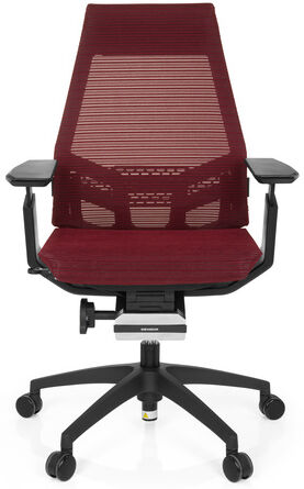 hjh OFFICE GENIDIA SMART BLACK tessuto di maglia - Sedia da ufficio professionale Rosso / nero