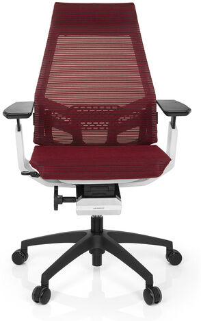 hjh OFFICE GENIDIA SMART WHITE tessuto di maglia - Sedia da ufficio professionale Rosso / bianco