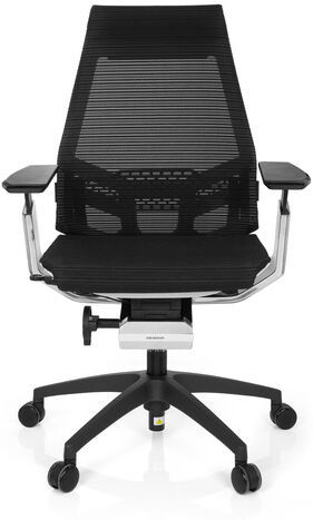 hjh OFFICE GENIDIA SMART WHITE CM tessuto di maglia - Sedia da ufficio professionale nero / bianco / cromo