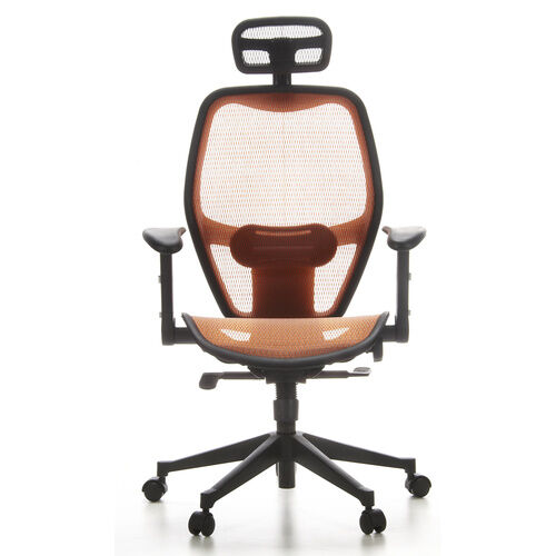 hjh OFFICE AIR-PORT Maglia posteriore Rete del sedile - Sedia da ufficio professionale Arancio
