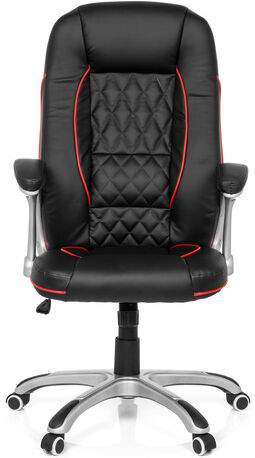 MyBuero RELAX AB100 - Sedia da gaming Buerostuhl24 ecopelle Nero/Rosso