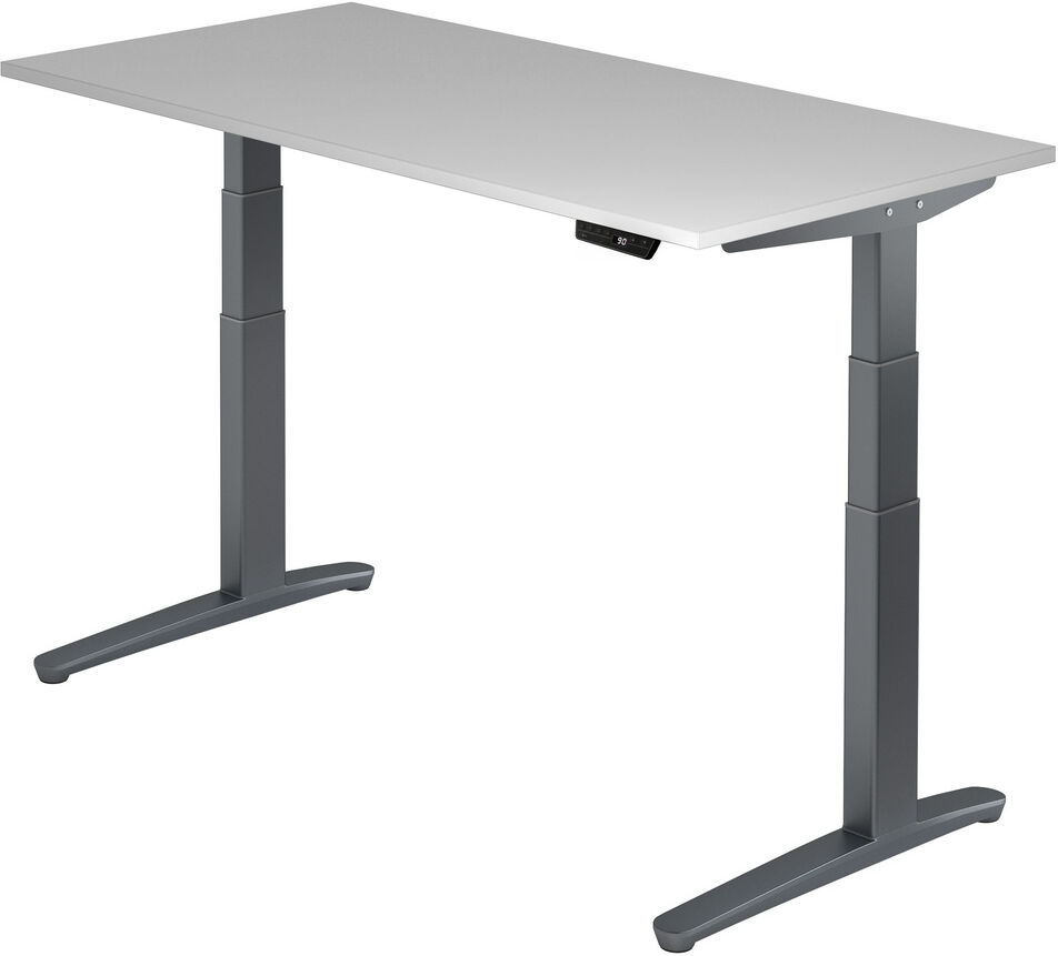 hjh OFFICE PRO XBHM 16 GG Scrivania - Grigio 160x80 regolabile in altezza elettrico