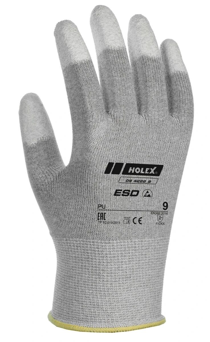 Holex Paio di guanti ESD Punte delle dita rivestite (123004)