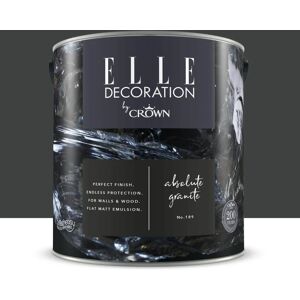 ELLE DECORATION Pittura per interni super lavabile,  by Crown nero absolute granite 189 opaco, 2.5 L