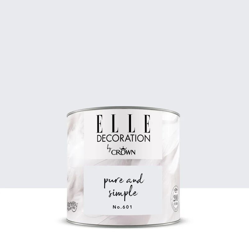 elle decoration pittura per interni super lavabile,  by crown bianco pure & simple 601 opaco, 0.125 l