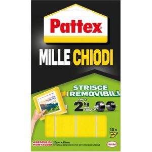 Pattex Nastro adesivo,  Millechiodi Tape Removibile, 20 mm, 0.04 mt