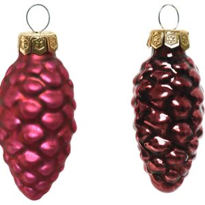 Leroy Merlin Decorazione per albero di natale a forma di pigna in vetro  H 6 cm, Ø 2.5 cm, colore bordeaux, 12 pezzi