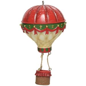 Decoris Figura natalizia rosso mongolfiera in resina H 80 cm