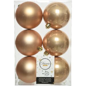 Decoris Set di palline natalizie in pvc marrone Ø 8 cm confezione da 6 pezzi