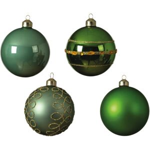 Decoris Set di palline natalizie in vetro verde Ø 10 cm confezione da 4 pezzi