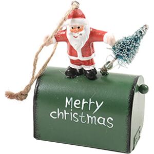 DECOR SPACE Pendente per albero di Natale Personaggi natalizi su cassetta postale da 9 cm / Verde