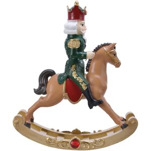 leroy merlin figura natalizia multicolore schiaccianoci su cavallo in resina l 10 x p 36 x h 29.5 cm