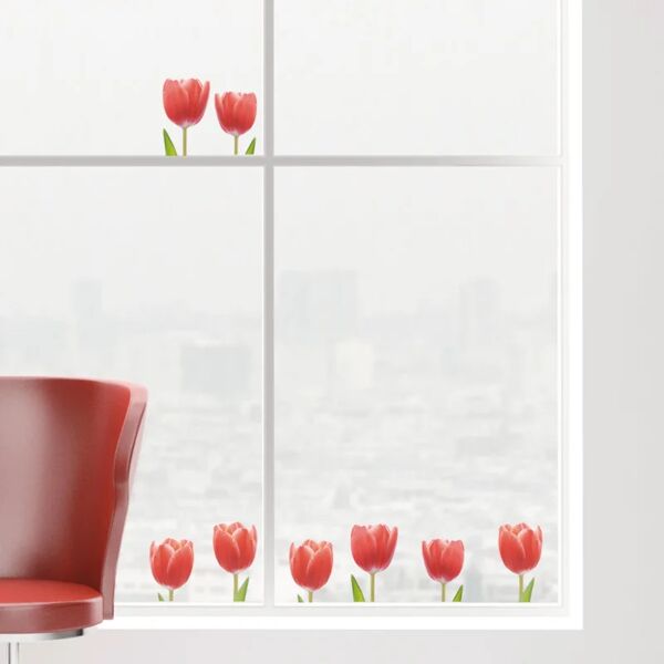 leroy merlin sticker tulips 15.5x34 cm multicolore, confezione da 2 fogli