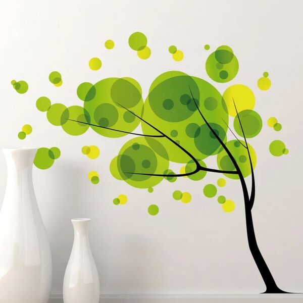 leroy merlin sticker words up xxl tree in the wind 67x94 cm multicolore, confezione da 2 fogli