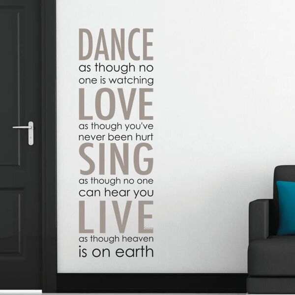 leroy merlin sticker words up xl dance love sing live 47x67 cm nero oro, confezione da 2 fogli