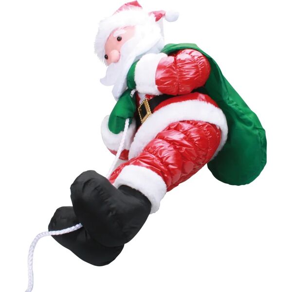 leroy merlin figura natalizia rosso e bianco e verde babbo natale che si arrampica in poliestere h 60 cm