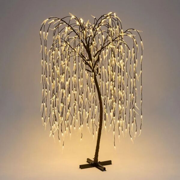 leroy merlin albero luminoso rami cadenti 512 lampadine bianco caldo h 200 cm