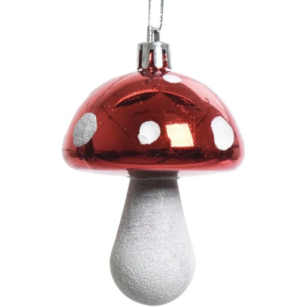 leroy merlin decorazione per albero di natale fungo in pvc  h 7.5 cm, , colore rosso, bianco, 2 pezzi