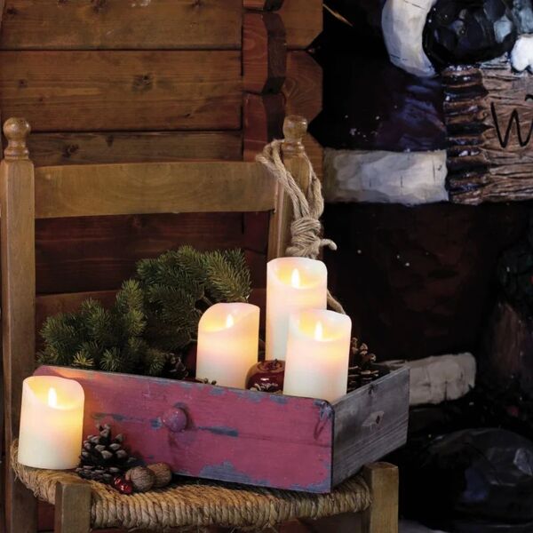 leroy merlin candela avorio moving flame bianco caldo h 18 cm
