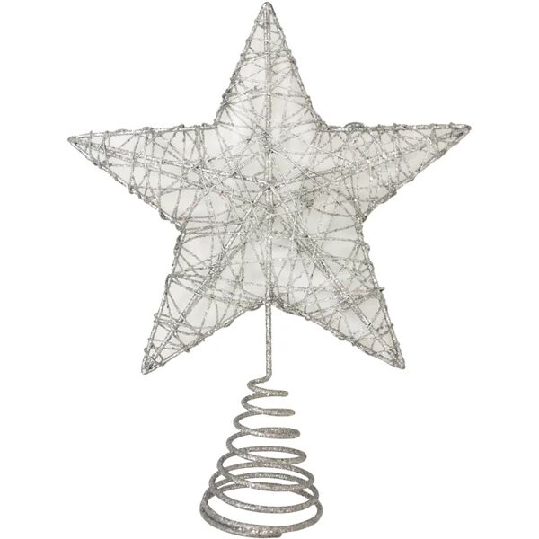 leroy merlin puntale per albero di natale stella grigio / argento in ferro h 25 cm