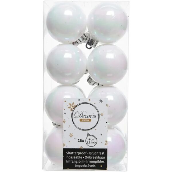 leroy merlin set di palline natalizie in pvc bianco Ø 4 cm confezione da 16 pezzi