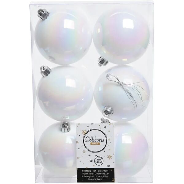 leroy merlin set di palline natalizie in pvc bianco Ø 8 cm confezione da 6 pezzi