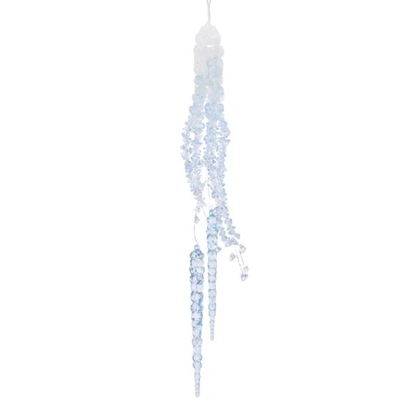 leroy merlin decorazione per albero di natale ramo ghiacciato  h 40 cm, l 4 cm, colore trasparente e blu