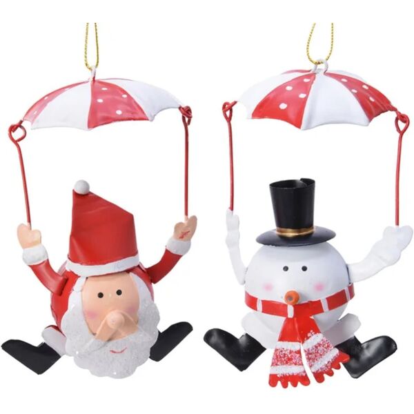 leroy merlin decorazione per albero di natale  h 12 cm, l 7.5 cmx p 12 cm, , colore bianco, rosso