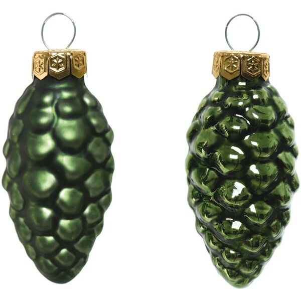 leroy merlin decorazione per albero di natale pino in vetro  h 6 cm, Ø 2.5 cm, colore verde, 12 pezzi