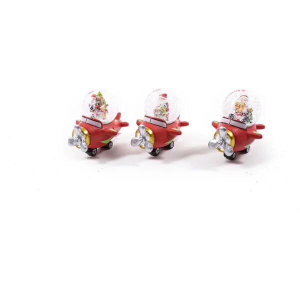 leroy merlin figura natalizia multicolore aereo palla di neve in resina l 9.5 h 8 cm