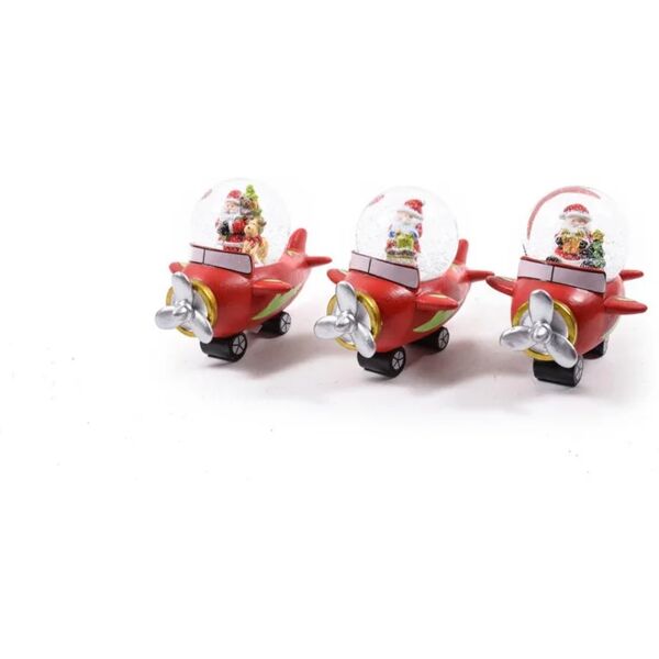 leroy merlin figura natalizia multicolore aereo palla di neve in resina l 15 h 13 cm