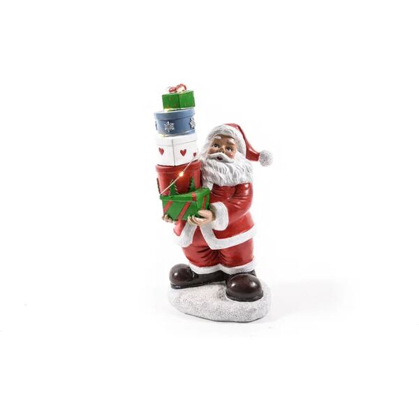 leroy merlin figura natalizia multicolore babbo natale con pacchi regalo in resina l 11.5 h 21.5 cm