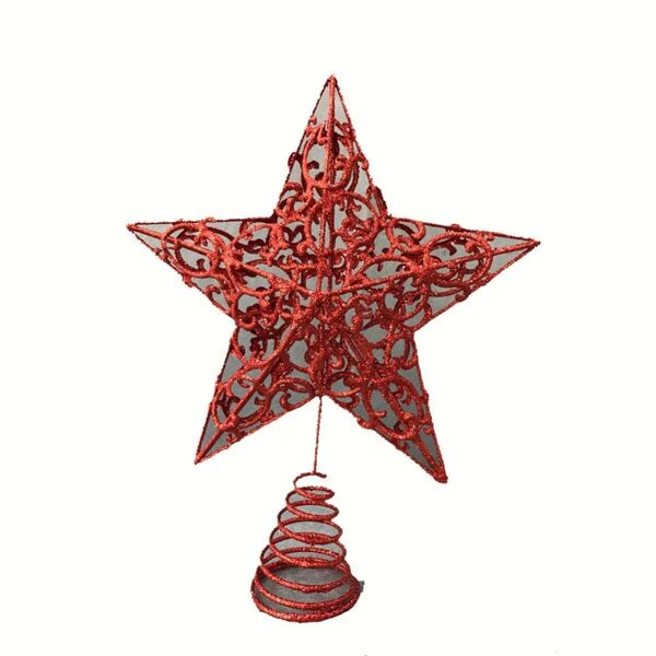 leroy merlin puntale per albero di natale stella rosso in ferro h 25 cm