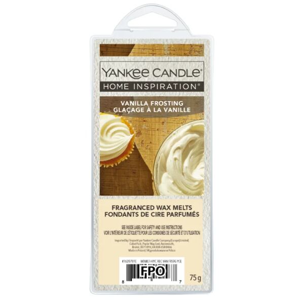 yankee candle cera da fondere  essenza vanilla frosting h 16 cm, 6 pezzi