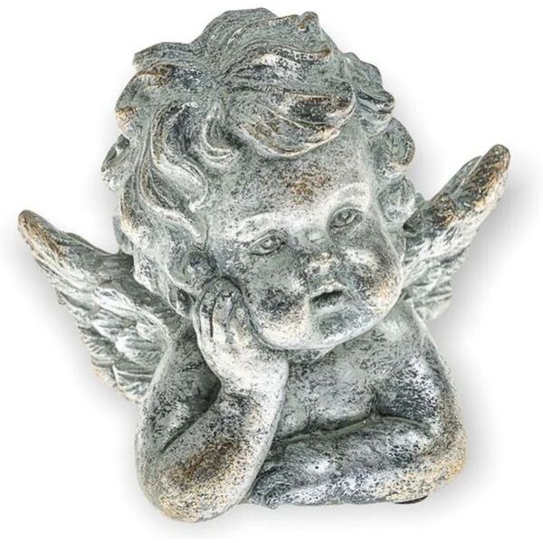 leroy merlin figura natalizia grigio / argento angelo in ceramica l 11.5 x p 8.5 x h 12.5 cm