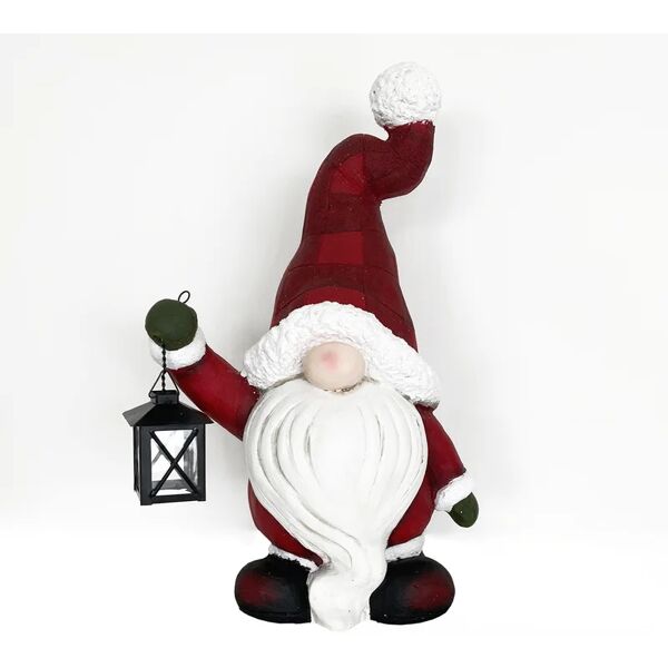 leroy merlin figura natalizia rosso e bianco babbo natale in resina h 48 cm