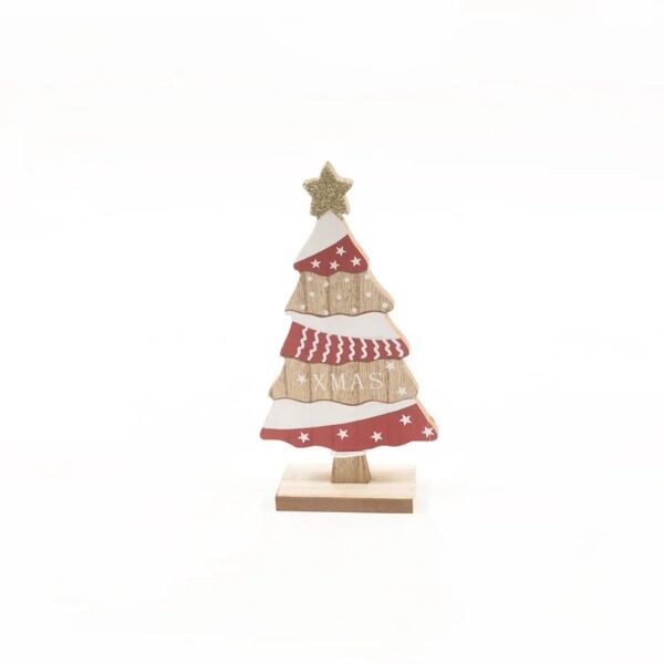 leroy merlin figura natalizia multicolore albero di natale in legno h 25 cm