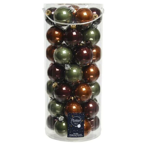 decoris set di palline natalizie in vetro multicolore Ø 6 cm confezione da 49 pezzi