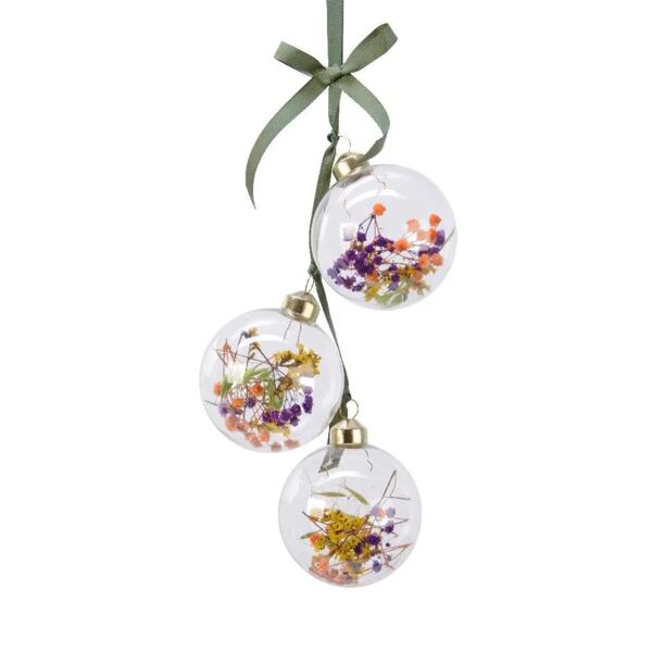 decoris set di palline natalizie in vetro multicolore Ø 45 cm confezione da 3 pezzi