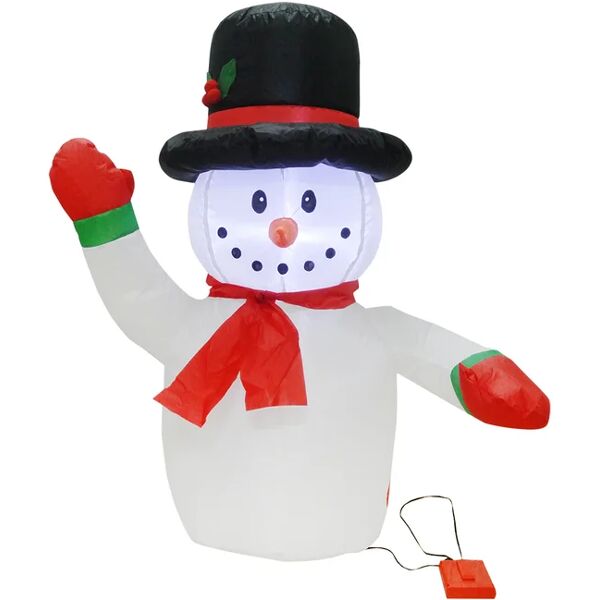 leroy merlin figura natalizia bianco e rosa pupazzo di neve gonfiabile in poliestere l 64 x p 30 x h 90 cm