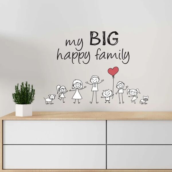 leroy merlin sticker big family 15x31 cm multicolore, confezione da 2 fogli