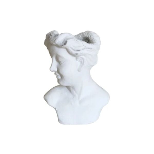leroy merlin decorazione mezzobusto donna caspo' testa bianca h21 in ceramica  h