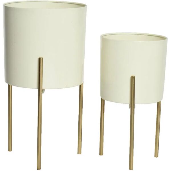 decoris vaso set 2 vasi ferro oro/avorio h37+30c in ferro  h