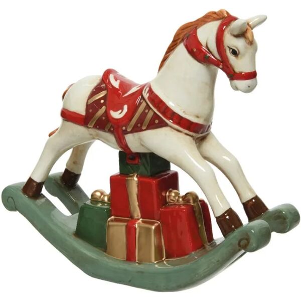 leroy merlin figura natalizia multicolore cavallo dondolo in porcellana l 20.5 x p 19 x h 6 cm