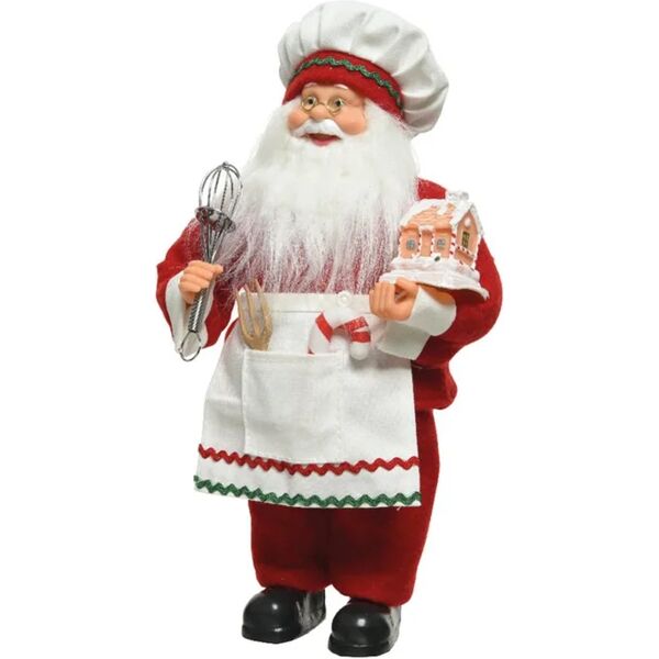 leroy merlin figura natalizia rosso e bianco babbo natale in resina l 20 x p 10 x h 30 cm