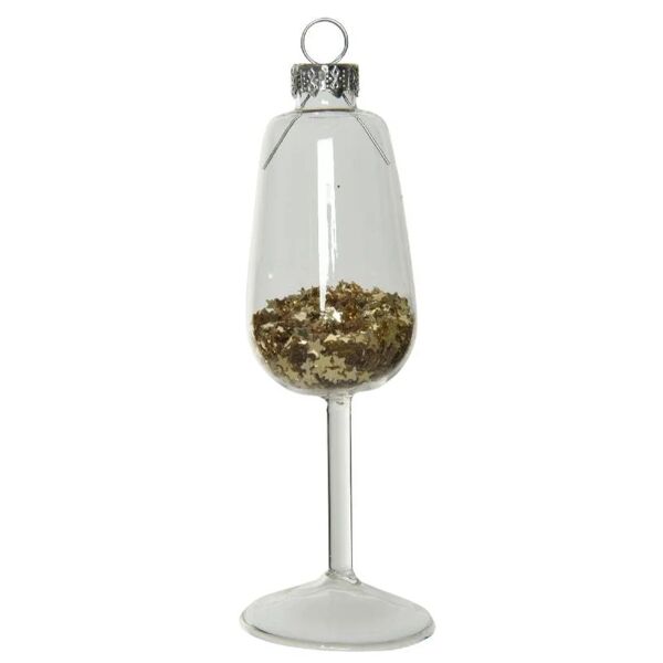 decoris decorazione per albero di natale bicchieri da vino in vetro  h 13 cm, multicolore, 4 pezzi