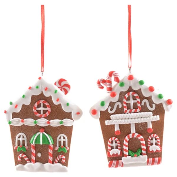 leroy merlin decorazione per albero di natale casetta  h 10.5 cm, l 8.5 cm, colore marrone