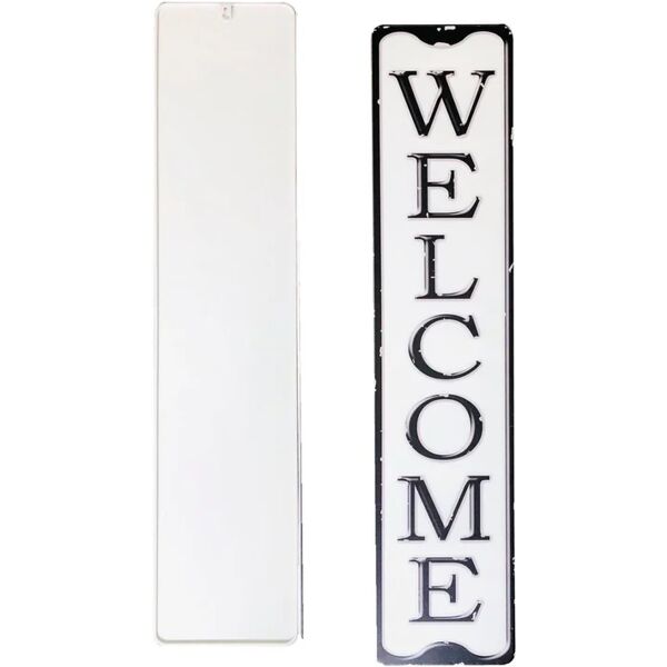 leroy merlin decorazione da parete su metallo welcome vertical 20x90 cm